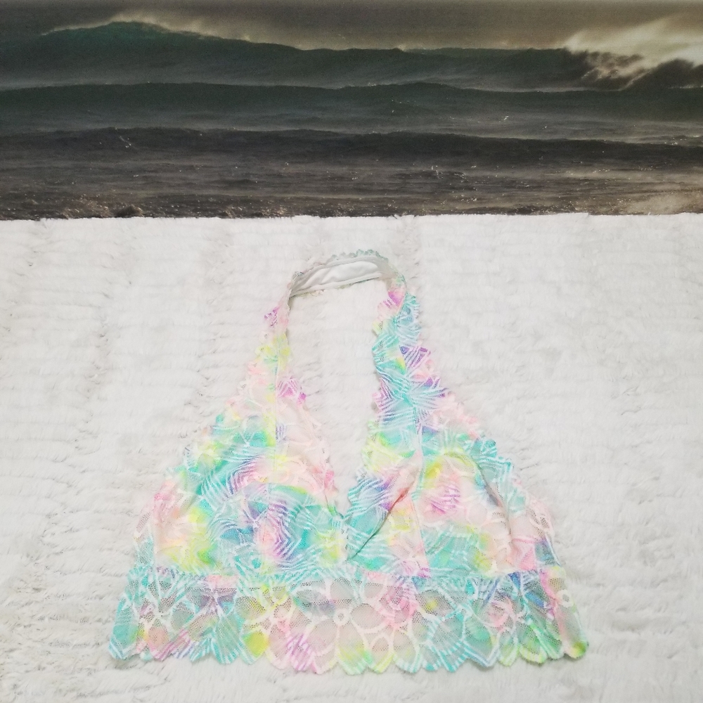 NEW Victoria's Secret Pink Lace Halter Bralette S